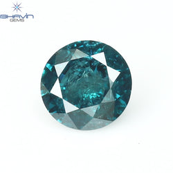 0.32 CT Round Diamond Natural Diamond Blue Color I3 Clarity (4.46 MM)
