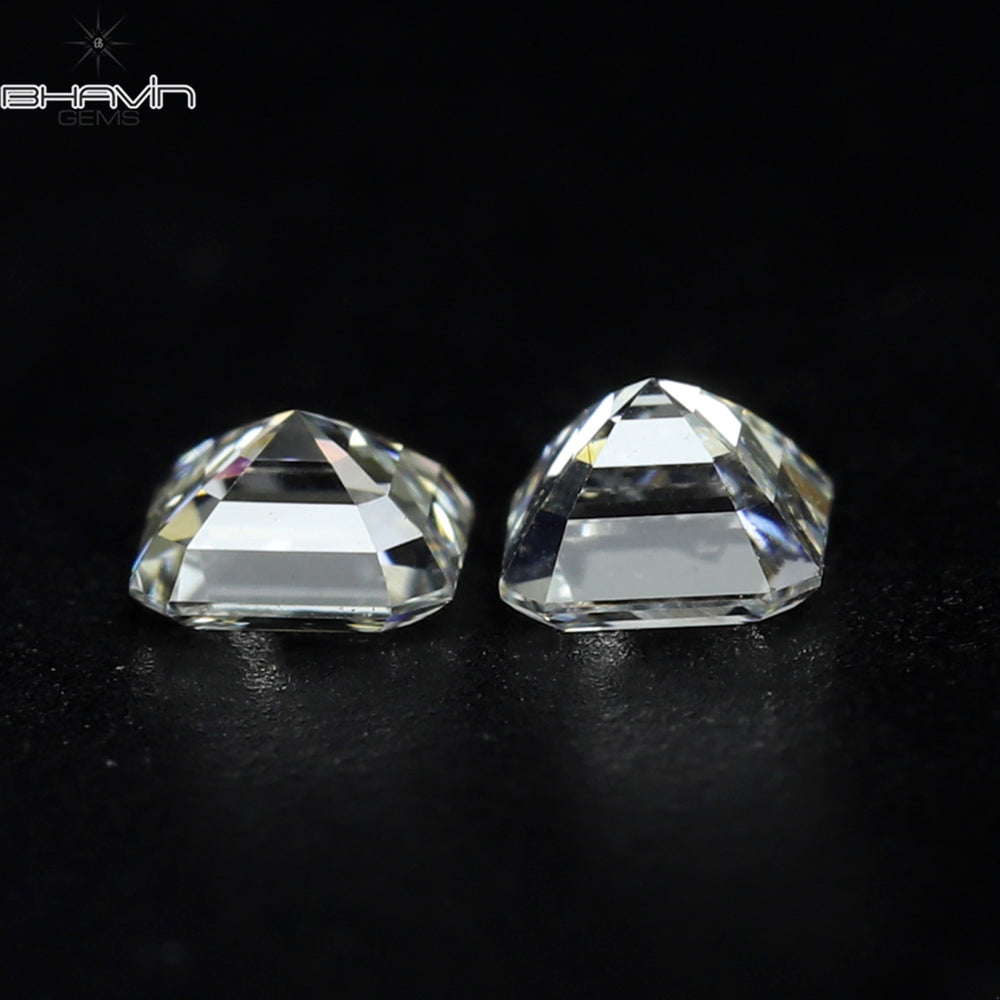 0.20 CT/2 Pcs Asscher Shape White (G+) Color Natural Loose Diamond VVS-VS Clarity (2.40 MM)