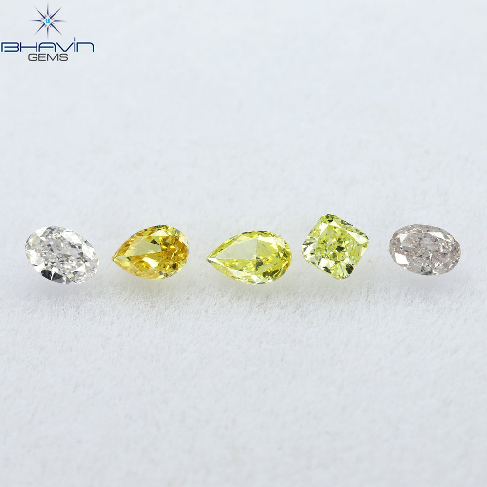 0.35 CT/5 Pcs Mix Shape Natural Diamond Mix Color VS2 Clarity (3.26 MM)