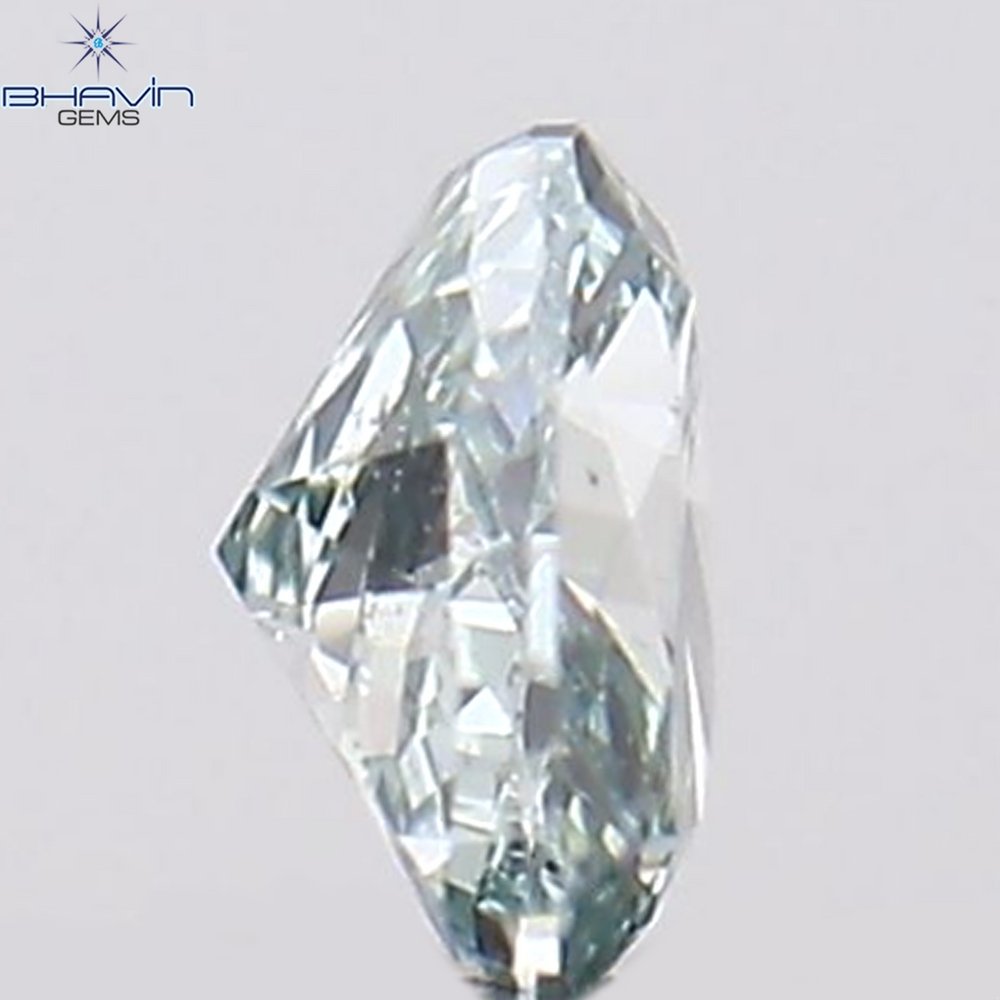 0.07 CT Heart Shape Natural Diamond Greenish Blue Color SI1 Clarity (2.65 MM)