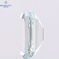 0.39 CT Emerald Shape Natural Diamond Greenish Blue Color VS1 Clarity (4.86 MM)
