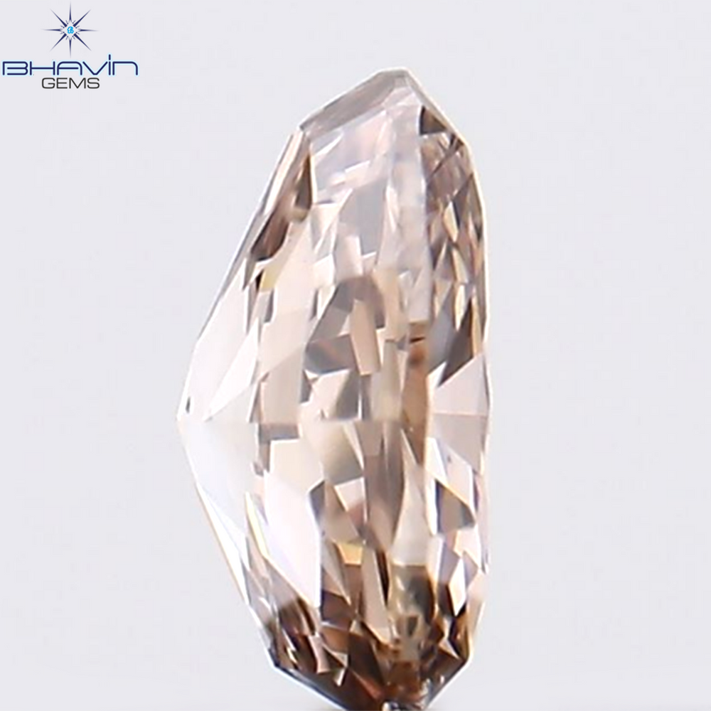 0.24 CT Oval Shape Natural Diamond Brown-Pink Color SI1 Clarity (4.46 MM)