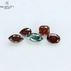 0.47 CT/5 Pcs Mix Shape Natural Diamond Pink Color SI Clarity (3.00 MM)