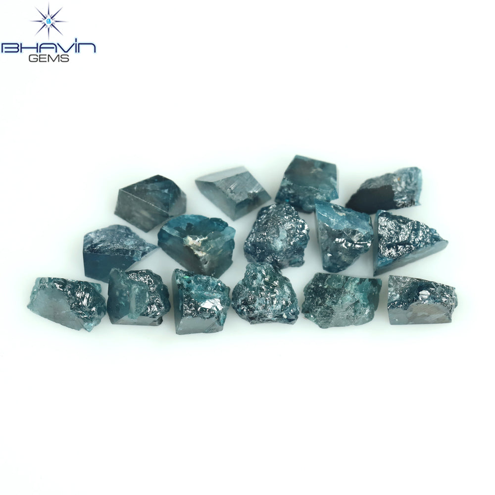 8.43 CT/27 PCS Blue Color Rough Diamond Natural loose Diamond I3 Clarity (3.77 MM)