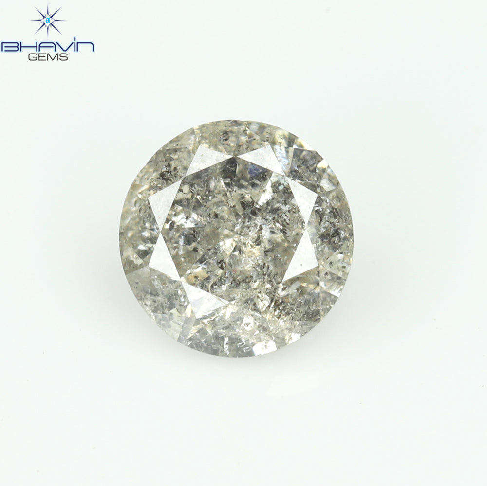 0.45 CT Round Shape Natural Loose Diamond Salt And Pepper Color I3 Clarity (4.92 MM)