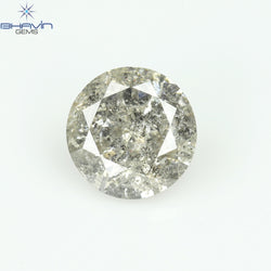 0.45 CT Round Shape Natural Loose Diamond Salt And Pepper Color I3 Clarity (4.92 MM)