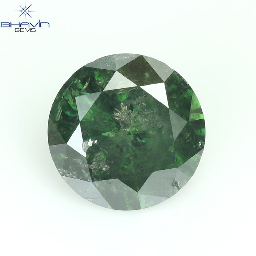 0.76 CT Round Diamond Natural Loose Diamond Green Color I3 Clarity (5.86 MM)