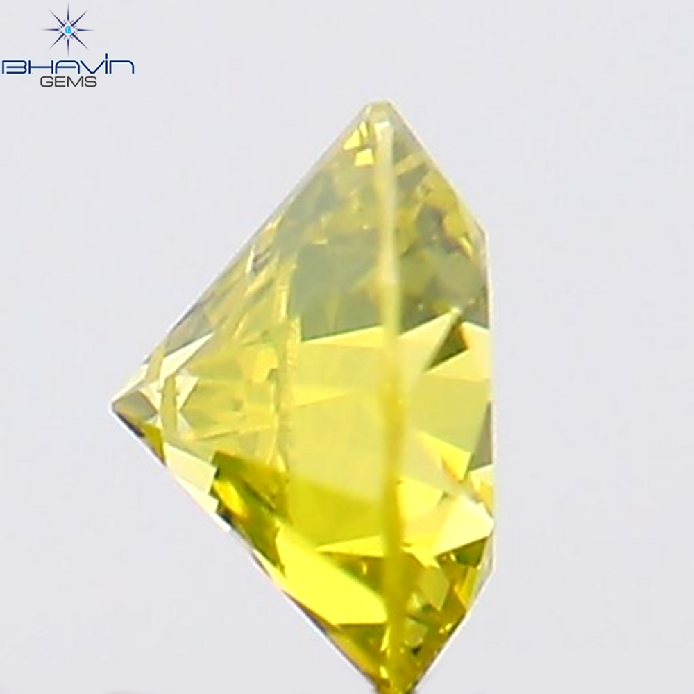 0.12 CT Round Shape Natural Diamond Green Yellow Color SI1 Clarity (3.19 MM)