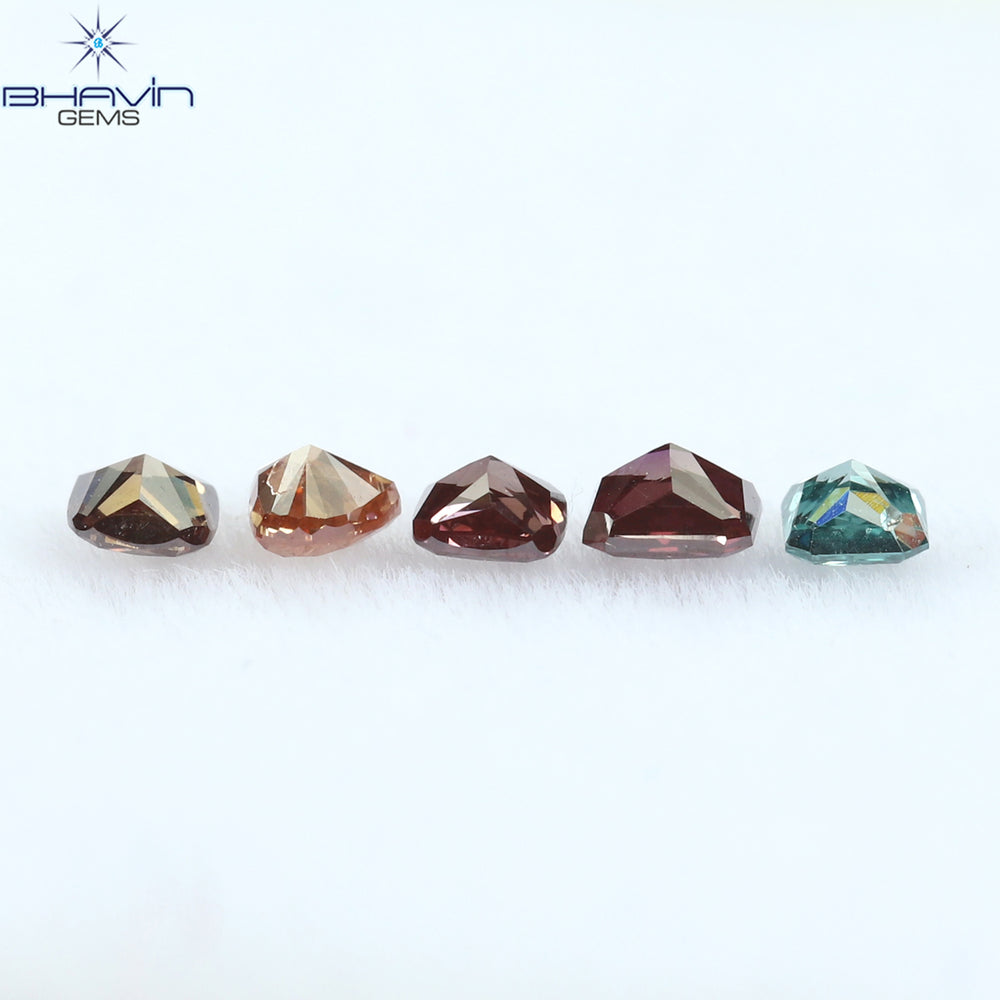 0.28 CT/5 Pcs Mix Shape Natural Diamond Pink Color SI2 Clarity (2.40 MM)