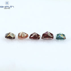 0.28 CT/5 Pcs Mix Shape Natural Diamond Pink Color SI2 Clarity (2.40 MM)