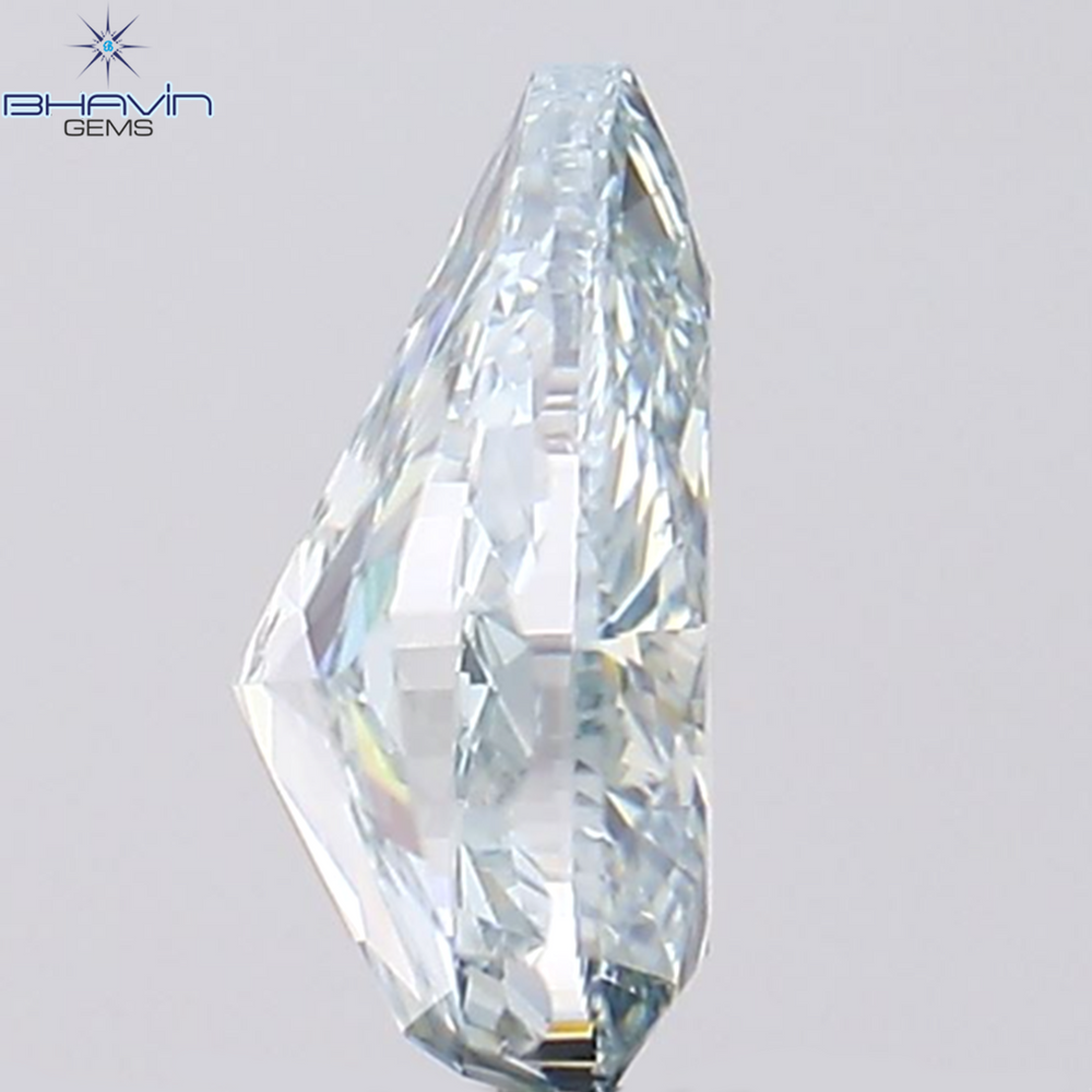 1.02 CT Pear Shape Natural Diamond Greenish Blue Color VS2 Clarity (7.52 MM)