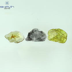 1.16 CT/3 Pcs Rosecut Polki Shape Natural Diamond  Fancy Color I3 Clarity (8.92 MM)