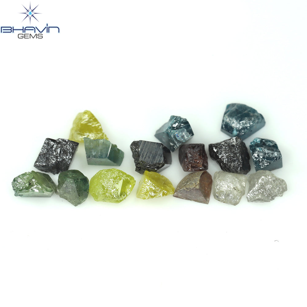 6.44 CT/17 PCS Mix Color Rough Diamond Natural loose Diamond I3 Clarity (4.49 MM)