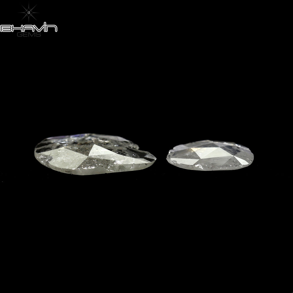 0.84 CT/2 Pcs Rosecut Polki Shape Natural Diamond White Color I3 Clarity (9.26 MM)