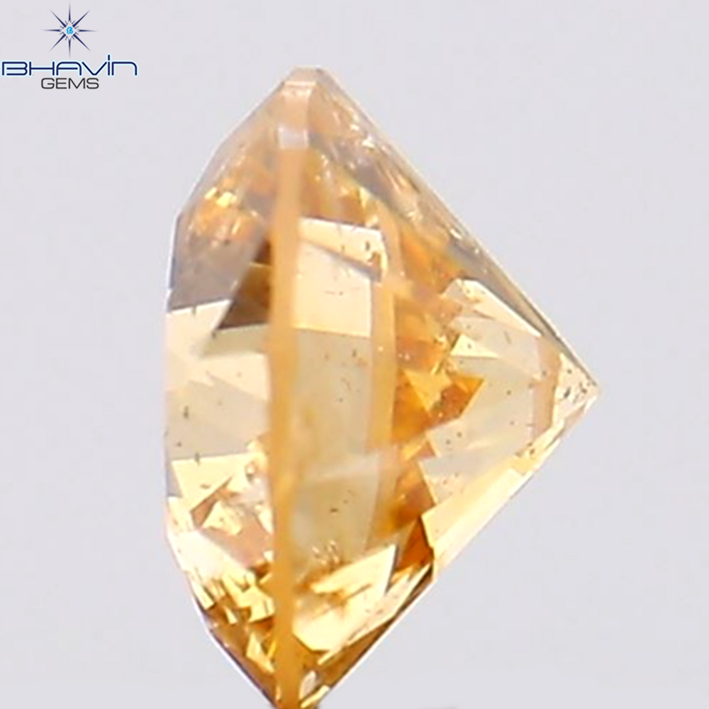 0.23 CT Round Shape Natural Diamond Orange Color VS2 Clarity (0.23 MM)