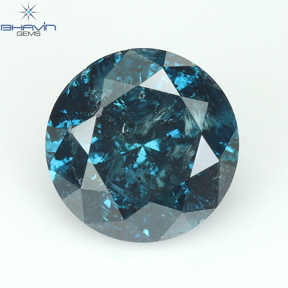 1.16 CT Round Diamond Natural Diamond Blue Color I3 Clarity (6.72 MM)