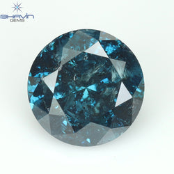 1.16 CT Round Diamond Natural Diamond Blue Color I3 Clarity (6.72 MM)