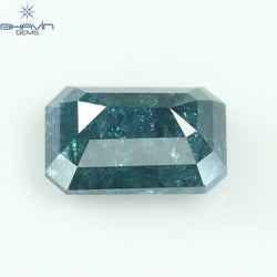 1.11 CT  Emerald Shape Natural Diamond Blue Color I3 Clarity (7.07 MM)