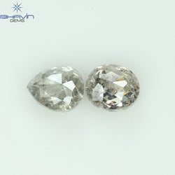 0.54 CT/2 PCS Mix Shape Natural Diamond Salt And Pepper Color I3 Clarity (4.29 MM)