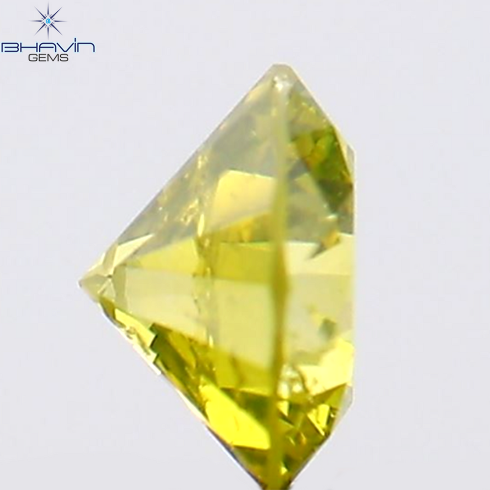 0.16 CT Round Shape Natural Diamond Green Yellow Color SI1 Clarity (3.50 MM)