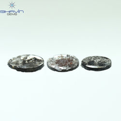 1.16 CT/3 Pcs Mix Slice Shape Natural Diamond  Salt And Pepper Color I3 Clarity (7.00 MM)