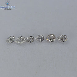0.49 CT/6 Pcs Pear Shape Natural Diamond Pink Color SI Clarity (3.82 MM)