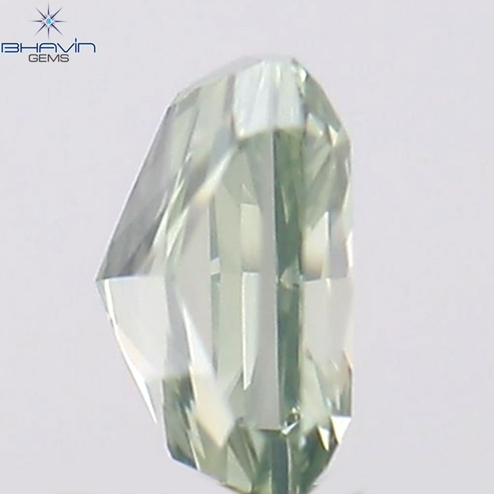 0.10 CT Radiant Shape Natural Diamond Bluish Green Color VS2 Clarity (2.93 MM)