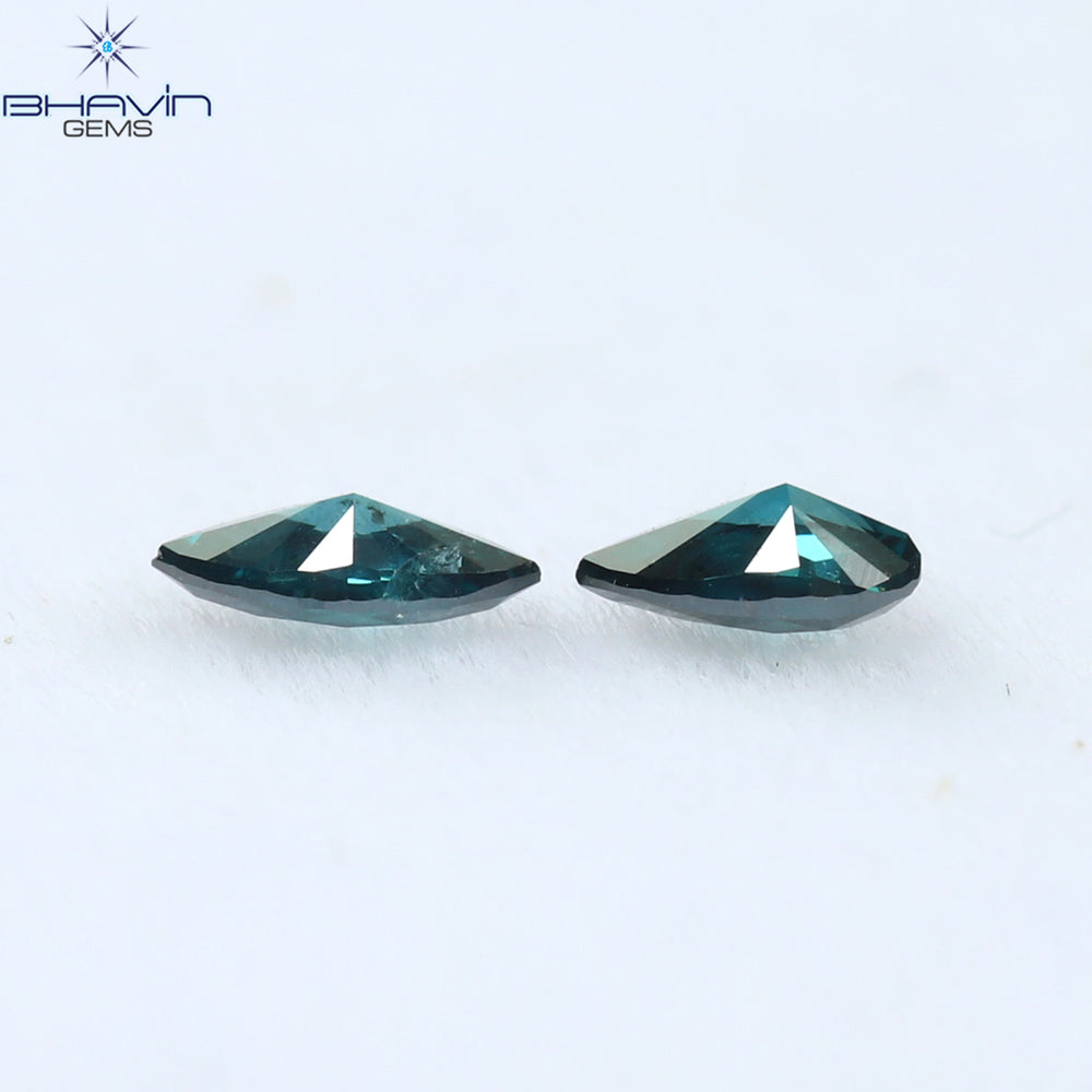 0.13 CT/2 Pcs Mix Shape Natural Diamond Blue Color SI1 Clarity (3.80 MM)