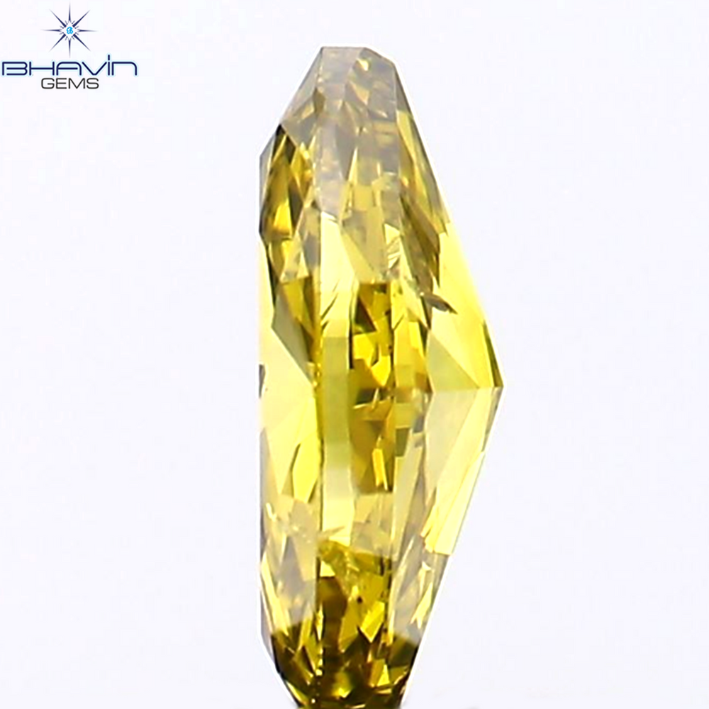 0.29 CT Marquise Shape Natural Diamond Enhanced Yellow Color SI1 Clarity (6.12 MM)