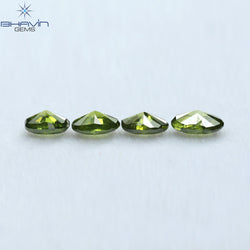 0.59 CT/4 Pcs Oval Shape Natural Diamond Green Color SI Clarity (4.22 MM)