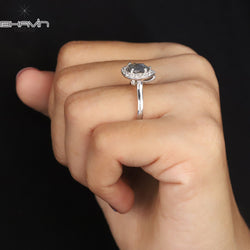 Pear Diamond Natural Diamond Ring Salt And Pepper Color Gold Ring Engagement Ring