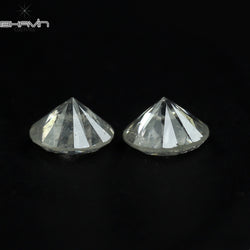 0.78 CT/2 Pcs Round Shape Natural Loose Diamond White Color I3 Clarity (4.70 MM)