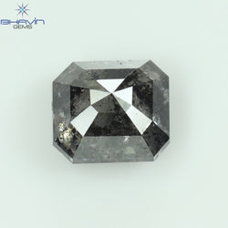 1.00 CT Asscher Shape Natural Diamond Salt And Pepper Color I3 Clarity (5.72 MM)