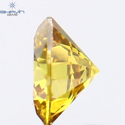 0.16 CT Round Shape Natural Diamond Vivid Yellow (Canary) Color SI1 Clarity (3.56 MM)