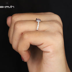 Cushion Diamond Natural Diamond Ring Pink Color Gold Ring Engagement Ring