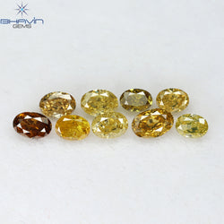 1.31 CT/9 Pcs Oval Shape Natural Diamond Mix Color SI Clarity (3.45 MM)