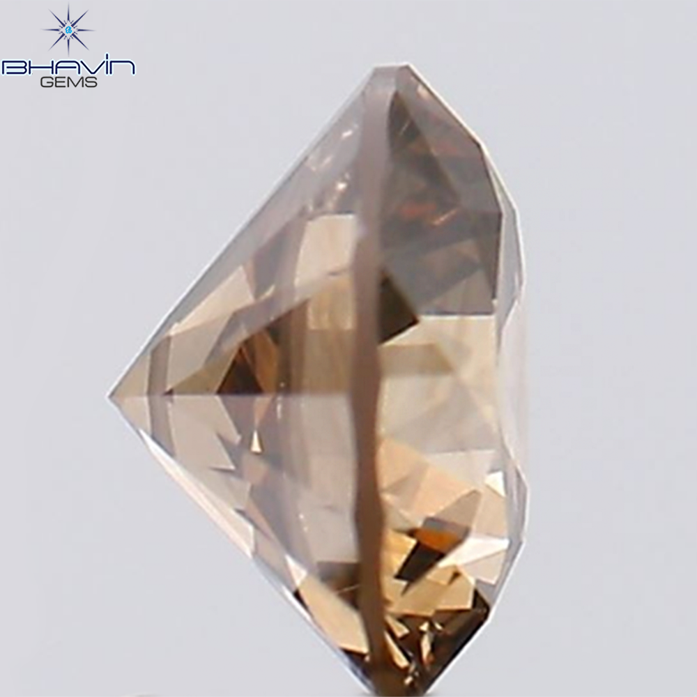 0.85 CT Round Shape Natural Diamond Brown Color SI1 Clarity (5.90 MM)