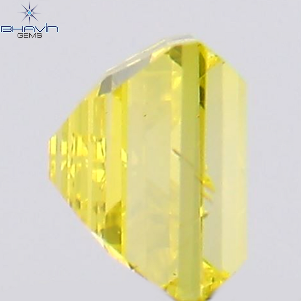 0.14 CT Square Cut Natural Diamond Enhanced Yellow Color SI1 Clarity (2.92 MM)