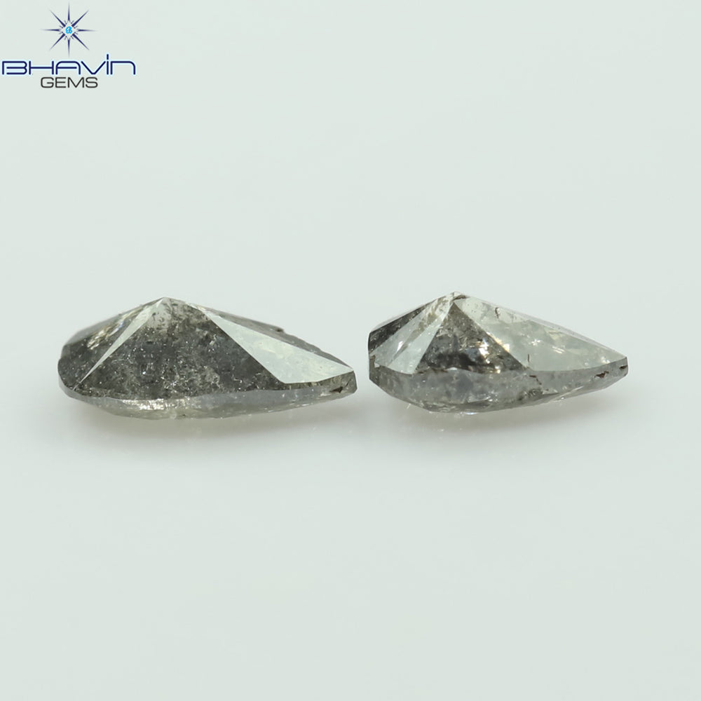 0.42 CT/2 Pcs Pear Shape Natural Loose Diamond Salt And Pepper Color I3 Clarity (5.26 MM)