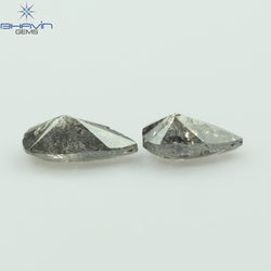 0.42 CT/2 Pcs Pear Shape Natural Loose Diamond Salt And Pepper Color I3 Clarity (5.26 MM)