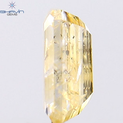 0.38 CT Emerald Shape Natural Diamond Orange Color I2 Clarity (5.17 MM)