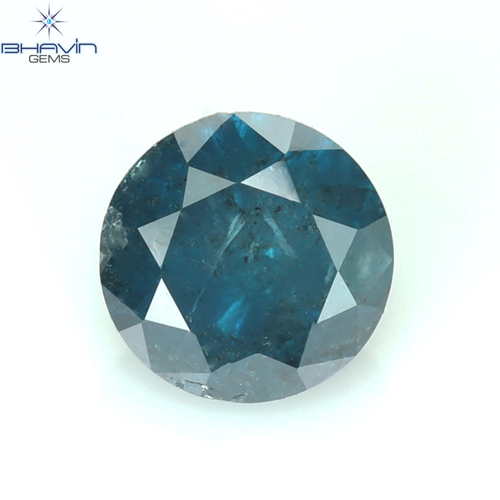 0.71 CT Round Diamond Natural Loose Diamond Blue Color I3 Clarity (5.32 MM)