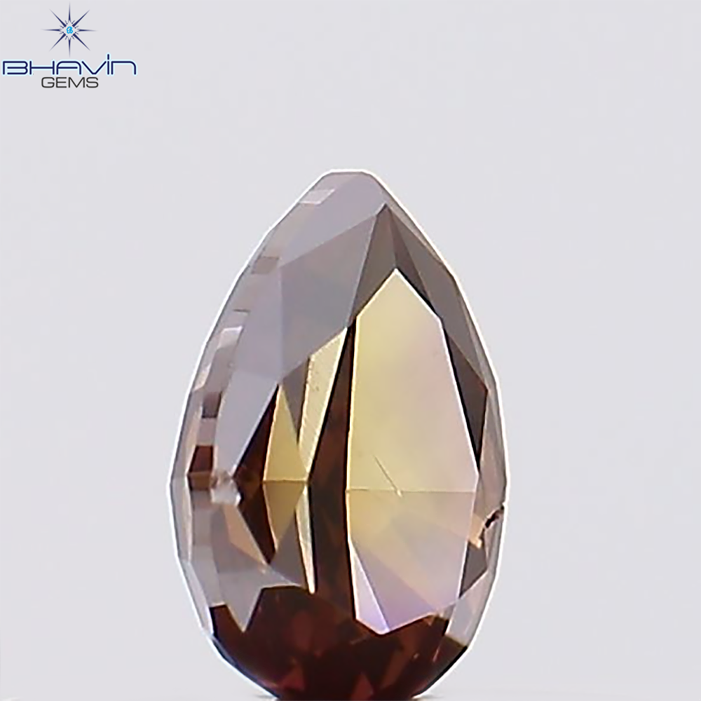 0.20 CT, Pear Diamond, Brown Pink Color, Clarity SI1 (4.33 MM)