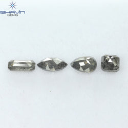 1.26 CT/4 PCS Mix Shape Natural Diamond Salt And pepper Color I3 Clarity (5.94 MM)