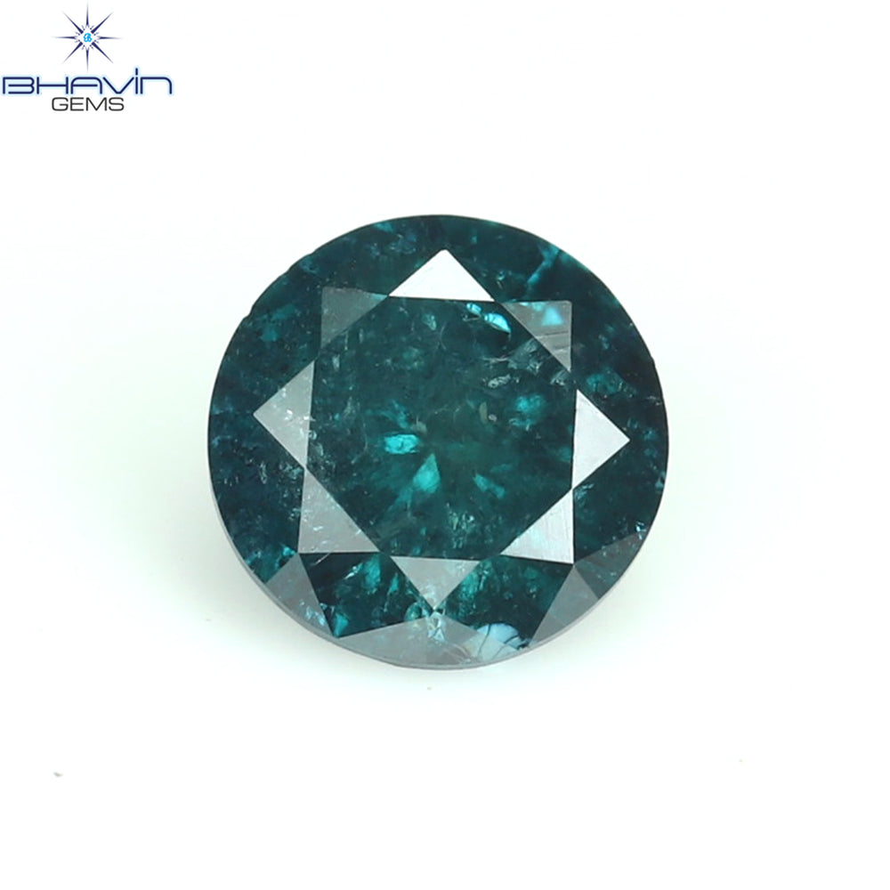0.40 CT Round Diamond Natural Diamond Blue Color I3 Clarity (4.66 MM)