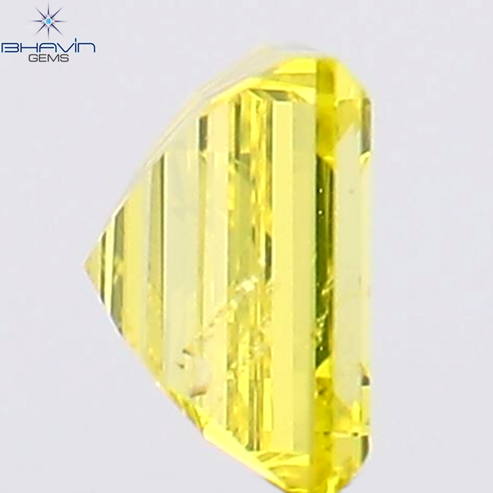 0.20 CT Square Cut Natural Diamond Enhanced Yellow Color SI1 Clarity (3.36 MM)