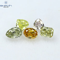 0.70 CT/5 Pcs Mix Shape Natural Diamond Mix Color VS2 Clarity (4.10 MM)