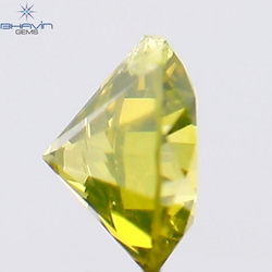 0.15 CT Round Shape Natural Diamond Green Yellow Color SI1 Clarity (3.44 MM)