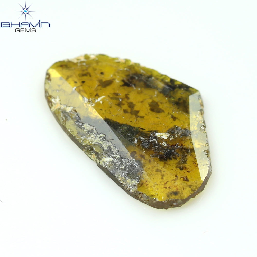 1.43 CT Heart Slice Shape Natural Diamond Yellow Color I3 Clarity (14.08 MM)