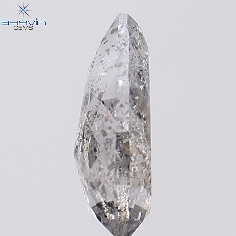 1.13 CT Pear Shape Natural Loose Diamond Salt And Pepper Color I3 Clarity (8.60 MM)